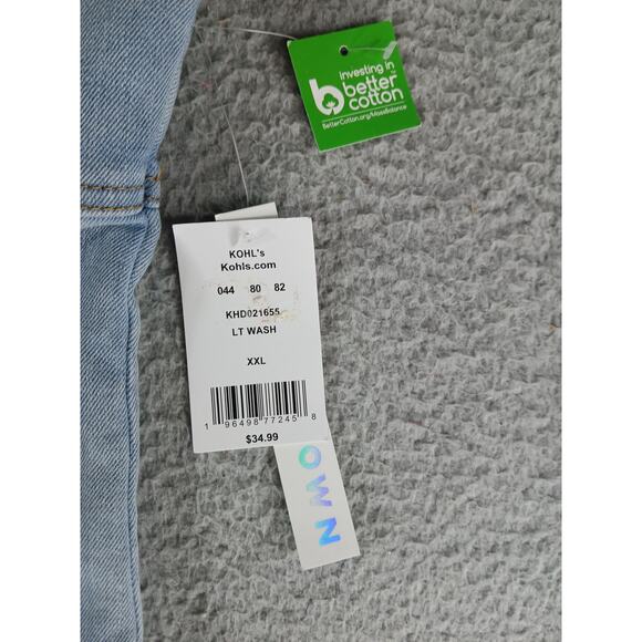 Tinseltown Overall Dress Womens XXL Blue Denim Pocket Mini Light Wash Kohl's NWT - Picture 3 of 8